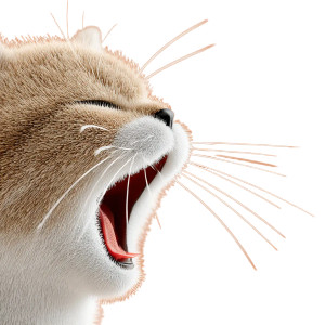 Yawning Kitten Vinyl Car Decal Sticker – Waterproof & UV-Resistant 