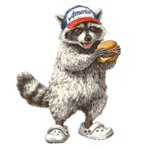 Patriotic Raccoon V12 Vinyl Car Decal Sticker – Waterproof & UV-Resistant 