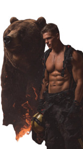 Firefighter And Bear Vinyl Car Decal Sticker – Waterproof & UV-Resistant 