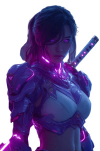 Cyberpunk Genshin Warrior Vinyl Car Decal Sticker – Waterproof & UV-Resistant 