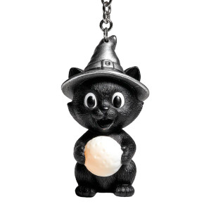 Witch Kitten Keychain Vinyl Car Decal Sticker – Waterproof & UV-Resistant 