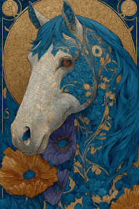 Floral Horse Painting Vinyl Car Decal Sticker – Waterproof & UV-Resistant Floral Horse Painting Vinyl Car Decal Sticker – Waterproof & UV-Resistant