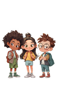 Chibi Student Trio Vinyl Car Decal Sticker – Waterproof & UV-Resistant Chibi Student Trio Vinyl Car Decal Sticker – Waterproof & UV-Resistant