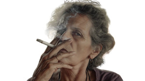 Serious Smoking Woman Vinyl Car Decal Sticker – Waterproof & UV-Resistant 