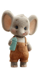 Anthropomorphic Baby Elephant Vinyl Car Decal Sticker – Waterproof & UV-Resistant 