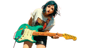 Anime Rock Girl Vinyl Car Decal Sticker – Waterproof & UV-Resistant 