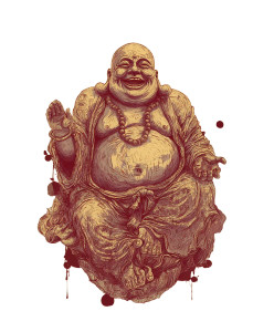 Happy Buddha Vinyl Car Decal Sticker – Waterproof & UV-Resistant 