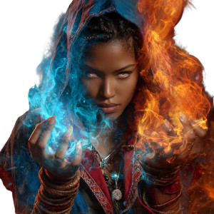 Sorceress Flame Magic Vinyl Car Decal Sticker – Waterproof & UV-Resistant 