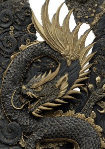 Art Deco Dragon V3 Vinyl Car Decal Sticker – Waterproof & UV-Resistant 