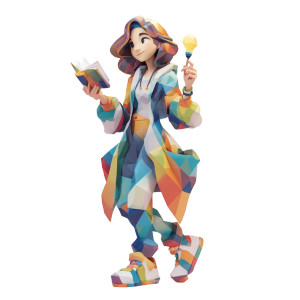 Creative Low-Poly Woman V3 Vinyl Car Decal Sticker – Waterproof & UV-Resistant 