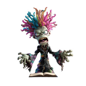 Angry Zombie Teacher Vinyl Car Decal Sticker – Waterproof & UV-Resistant 