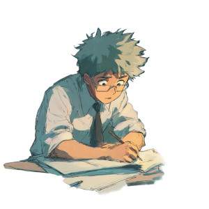 Studying Anime Boy V2 Vinyl Car Decal Sticker – Waterproof & UV-Resistant 