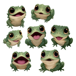 Cartoon Frog Emojis Vinyl Car Decal Sticker – Waterproof & UV-Resistant 