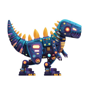 Robot Dinosaur Vinyl Car Decal Sticker – Waterproof & UV-Resistant 