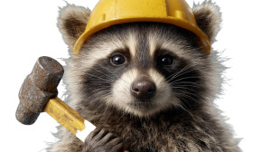 Raccoon Worker Vinyl Car Decal Sticker – Waterproof & UV-Resistant Raccoon Worker Vinyl Car Decal Sticker – Waterproof & UV-Resistant