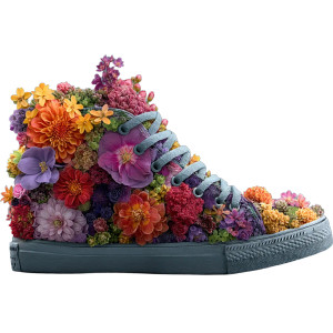 Floral Sneaker Vinyl Car Decal Sticker – Waterproof & UV-Resistant Floral Sneaker Vinyl Car Decal Sticker – Waterproof & UV-Resistant