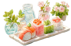 Delicious Sushi Plate Vinyl Car Decal Sticker – Waterproof & UV-Resistant 