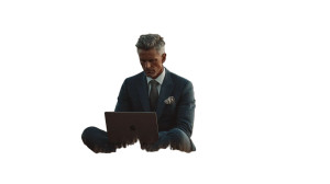 Businessman In Wilderness Vinyl Car Decal Sticker – Waterproof & UV-Resistant 