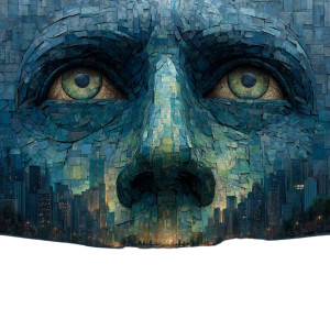 Kaleidoscopic City Eye Vinyl Car Decal Sticker – Waterproof & UV-Resistant 