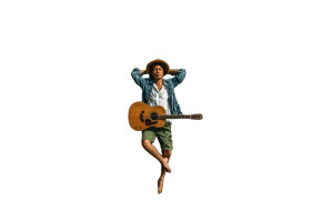 Relaxing Guitarist Vinyl Car Decal Sticker – Waterproof & UV-Resistant Relaxing Guitarist Vinyl Car Decal Sticker – Waterproof & UV-Resistant