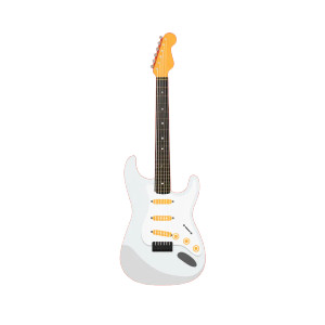 White Guitar Icon Vinyl Car Decal Sticker – Waterproof & UV-Resistant 