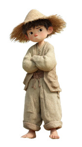 Straw Hat Boy Vinyl Car Decal Sticker – Waterproof & UV-Resistant 