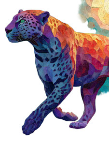 Kaleidoscopic Cheetah Safari Vinyl Car Decal Sticker – Waterproof & UV-Resistant 
