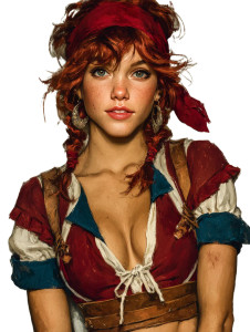 Timid Pirate Girl Vinyl Car Decal Sticker – Waterproof & UV-Resistant Timid Pirate Girl Vinyl Car Decal Sticker – Waterproof & UV-Resistant