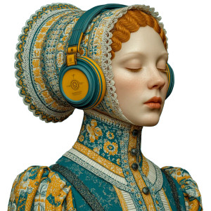 Albino Baroque Portrait V2 Vinyl Car Decal Sticker – Waterproof & UV-Resistant 