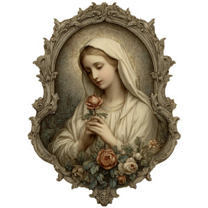 Blessed Mary V3 Vinyl Car Decal Sticker – Waterproof & UV-Resistant 