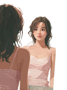 Teen Girl Mirror Vinyl Car Decal Sticker – Waterproof & UV-Resistant 