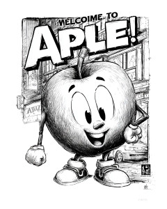 Smiling Apple A V2 Vinyl Car Decal Sticker – Waterproof & UV-Resistant 