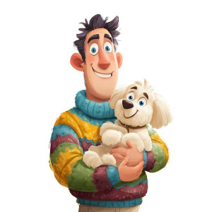 Cartoon Father V2 Vinyl Car Decal Sticker – Waterproof & UV-Resistant 