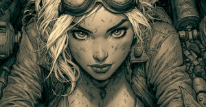 Post-Apocalyptic Biker Girl Vinyl Car Decal Sticker – Waterproof & UV-Resistant 