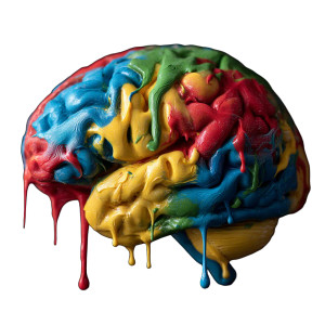 Colorful Melted Brain Vinyl Car Decal Sticker – Waterproof & UV-Resistant 