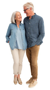 Smiling Elderly Couple V3 Vinyl Car Decal Sticker – Waterproof & UV-Resistant 