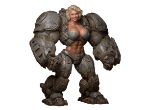 Mecha Bodybuilder Vinyl Car Decal Sticker – Waterproof & UV-Resistant 