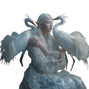 Elven Queen Serenity Vinyl Car Decal Sticker – Waterproof & UV-Resistant 