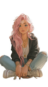 Young Cartoon Witch V3 Vinyl Car Decal Sticker – Waterproof & UV-Resistant 