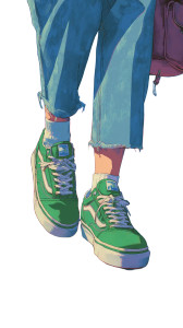 Green Sneakers Walk Vinyl Car Decal Sticker – Waterproof & UV-Resistant 