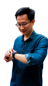 Singaporean Man With Apple Watch Vinyl Car Decal Sticker – Waterproof & UV-Resistant 