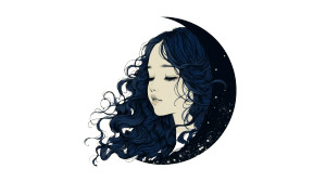 Selene Illustration Vinyl Car Decal Sticker – Waterproof & UV-Resistant 