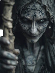 Old Witch Portrait Vinyl Car Decal Sticker – Waterproof & UV-Resistant 