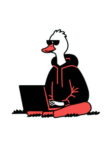 Hipster Duck Vinyl Car Decal Sticker – Waterproof & UV-Resistant 