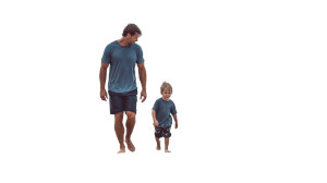 Dad And Child Beach Vinyl Car Decal Sticker – Waterproof & UV-Resistant 