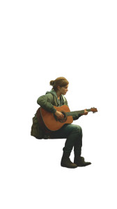 Ellie Plays Guitar V2 Vinyl Car Decal Sticker – Waterproof & UV-Resistant 