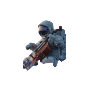 Astronaut Cello Scene V3 Vinyl Car Decal Sticker – Waterproof & UV-Resistant 