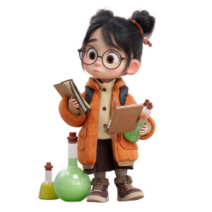 Asian Student Toy Vinyl Car Decal Sticker – Waterproof & UV-Resistant 