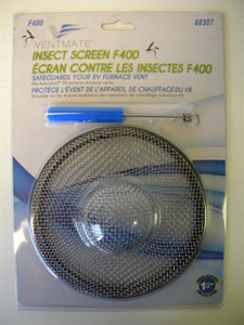 Ventmate Bug Screen - RV Appliance 68307 Furnace Vent; For Use With Suburban DD Series; 6-1/8 Inch Diameter x 1-1/2 Inch Depth; Stainless Steel; Single; With 1 Spring Fastener/Installation Tool/Silicon Rubber Mount Edge; Model VNT-F400 Ventmate Bug Screen - RV Appliance 68307 Furnace Vent; For Use With Suburban DD Series; 6-1/8 Inch Diameter x 1-1/2 Inch Depth; Stainless Steel; Single; With 1 Spring Fastener/Installation Tool/Silicon Rubber Mount Edge; Model VNT-F400