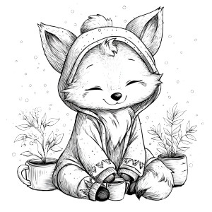 Cozy Fox Costume Vinyl Car Decal Sticker – Waterproof & UV-Resistant 